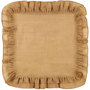 Double Ruffle Burlap Square Table Mat 30 inch