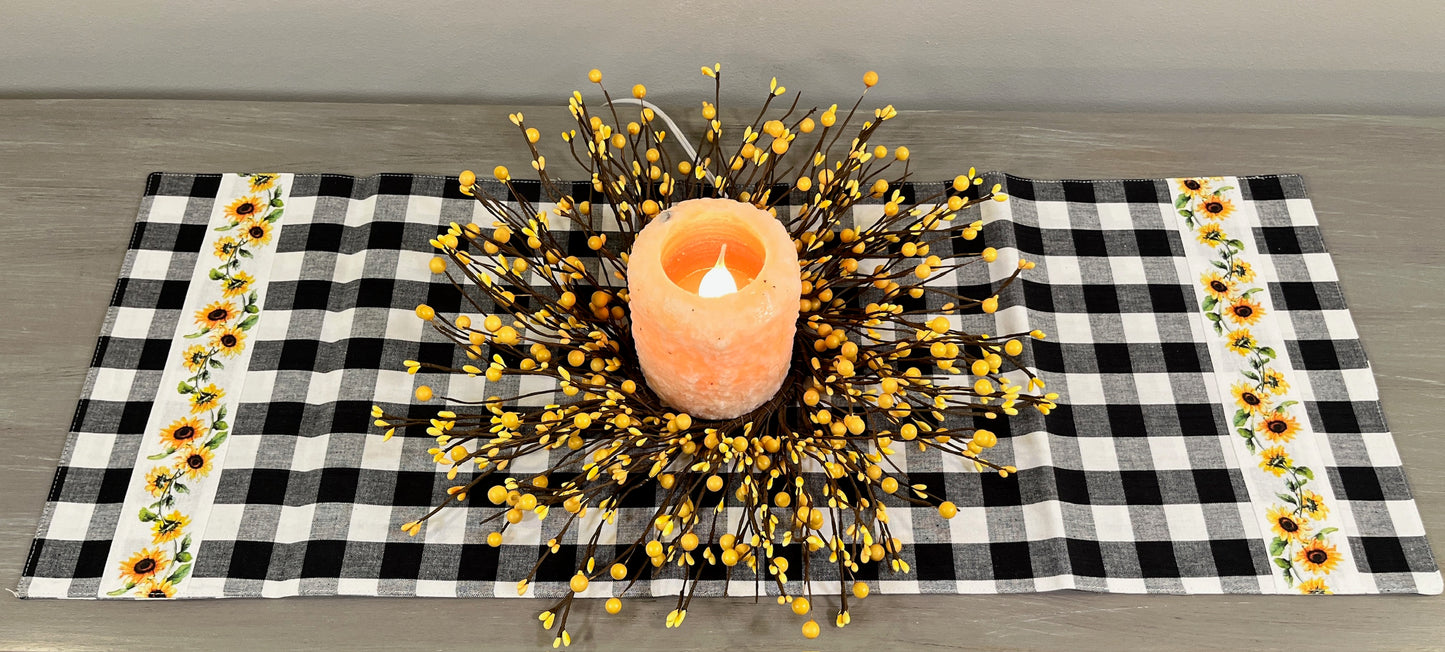 Sunflower Check Table Runner