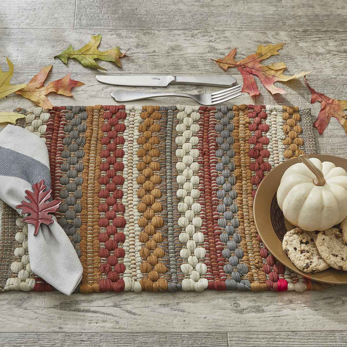 Gathered Pumpkin Chindi Table Mat