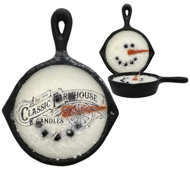 Snowman Skillet Candle