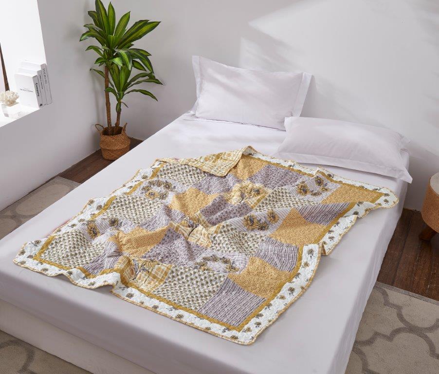 Sunflowers and Sunshine Quilted Throw