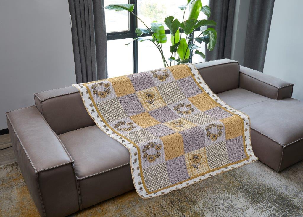 Sunflowers and Sunshine Quilted Throw