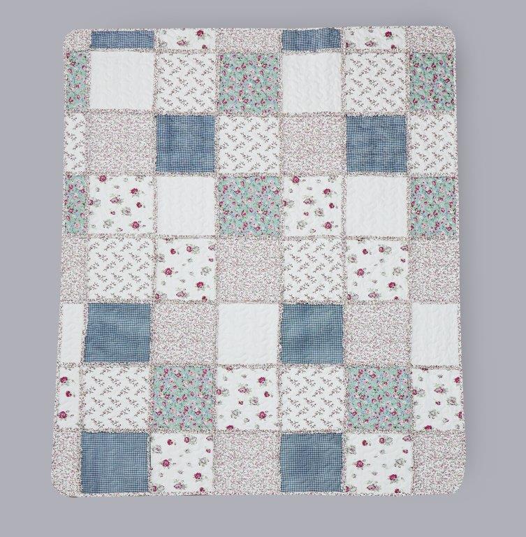 Blue with Roses Patchwork Quilt Set (Copy)