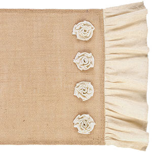 Mini Rosette Burlap Table Runner 36 inch