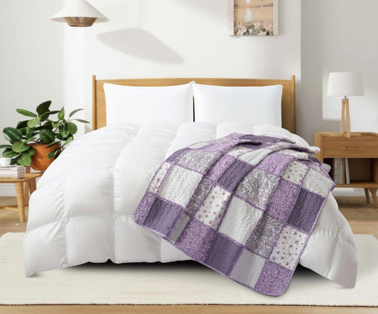 Purple  Patchwork Quilted Throw