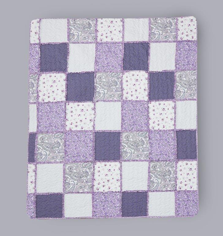 Purple  Patchwork Quilted Throw